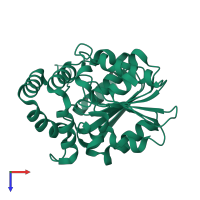 PDB entry 5z9g coloured by chain, top view.