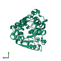 PDB entry 5z9h coloured by chain, side view.