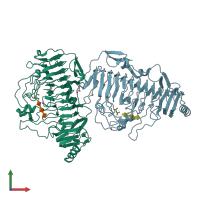 PDB entry 5z9t coloured by chain, front view.