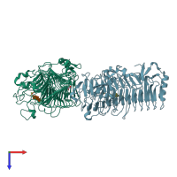 PDB entry 5z9t coloured by chain, top view.