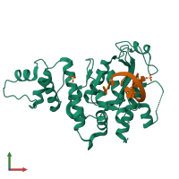 PDB entry 5z9x coloured by chain, front view.
