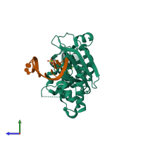 PDB entry 5z9x coloured by chain, side view.