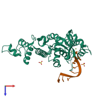 PDB entry 5z9x coloured by chain, top view.