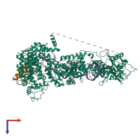 PDB entry 5zam coloured by chain, top view.