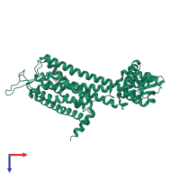 PDB entry 5zbh coloured by chain, top view.