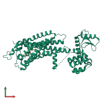 PDB entry 5zbq coloured by chain, front view.