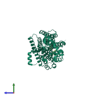 PDB entry 5zbq coloured by chain, side view.