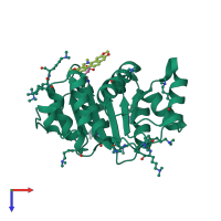 PDB entry 5zbz coloured by chain, top view.