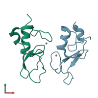 PDB entry 5zc4 coloured by chain, front view.