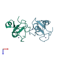 PDB entry 5zc4 coloured by chain, top view.
