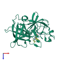 PDB entry 5zc5 coloured by chain, top view.