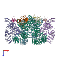 PDB entry 5zcs coloured by chain, top view.