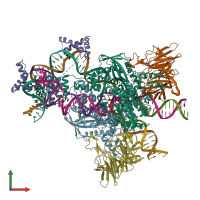 PDB entry 5zdz coloured by chain, front view.