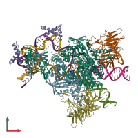 PDB entry 5ze2 coloured by chain, front view.