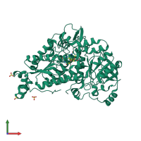 PDB entry 5ze4 coloured by chain, front view.