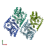 PDB entry 5ze6 coloured by chain, front view.