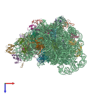 PDB entry 5zet coloured by chain, top view.