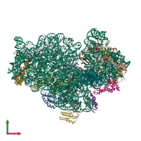 PDB entry 5zeu coloured by chain, front view.