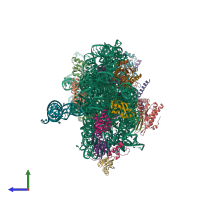 PDB entry 5zeu coloured by chain, side view.