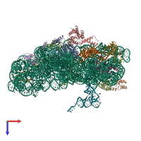 PDB entry 5zeu coloured by chain, top view.