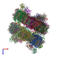 PDB entry 5zf0 coloured by chain, top view.