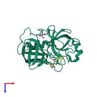 PDB entry 5zfi coloured by chain, top view.