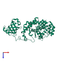 PDB entry 5zg8 coloured by chain, top view.