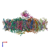 PDB entry 5zgb coloured by chain, top view.