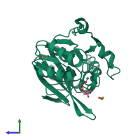 PDB entry 5zgi coloured by chain, side view.