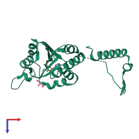 PDB entry 5zhj coloured by chain, top view.