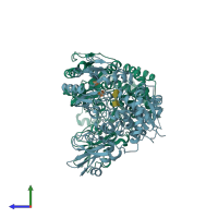 PDB entry 5zic coloured by chain, side view.