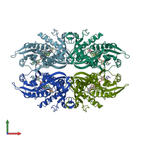 PDB entry 5zj9 coloured by chain, front view.