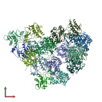 PDB entry 5zjk coloured by chain, front view.