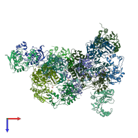 PDB entry 5zjk coloured by chain, top view.