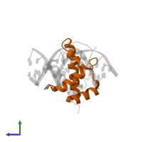 Homeobox protein extradenticle in PDB entry 5zjq, assembly 1, side view.