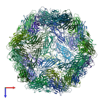 PDB 5zju coloured by chain and viewed from the top.