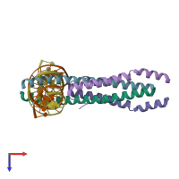 PDB entry 5zko coloured by chain, top view.