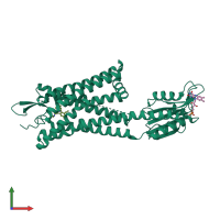 PDB entry 5zkp coloured by chain, front view.