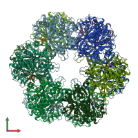 PDB entry 5zlp coloured by chain, front view.