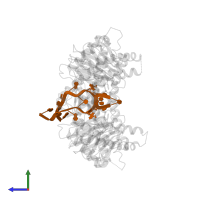 DNA (5'-D(P*TP*CP*TP*(6MA)P*TP*AP*TP*CP*G)-3') in PDB entry 5zmd, assembly 2, side view.