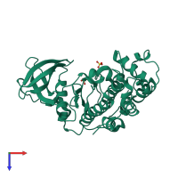 PDB entry 5zn5 coloured by chain, top view.