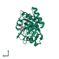 PDB entry 5zni coloured by chain, side view.