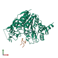 PDB entry 5zop coloured by chain, front view.