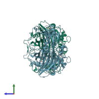 PDB entry 5zow coloured by chain, side view.