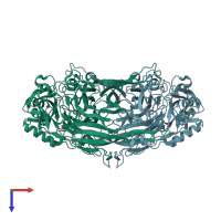 PDB entry 5zow coloured by chain, top view.