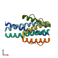 PDB entry 5zpw coloured by chain, front view.