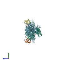 PDB entry 5zq5 coloured by chain, side view.