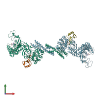 PDB entry 5zq7 coloured by chain, front view.