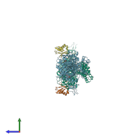 PDB entry 5zq7 coloured by chain, side view.