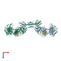 PDB entry 5zq7 coloured by chain, top view.